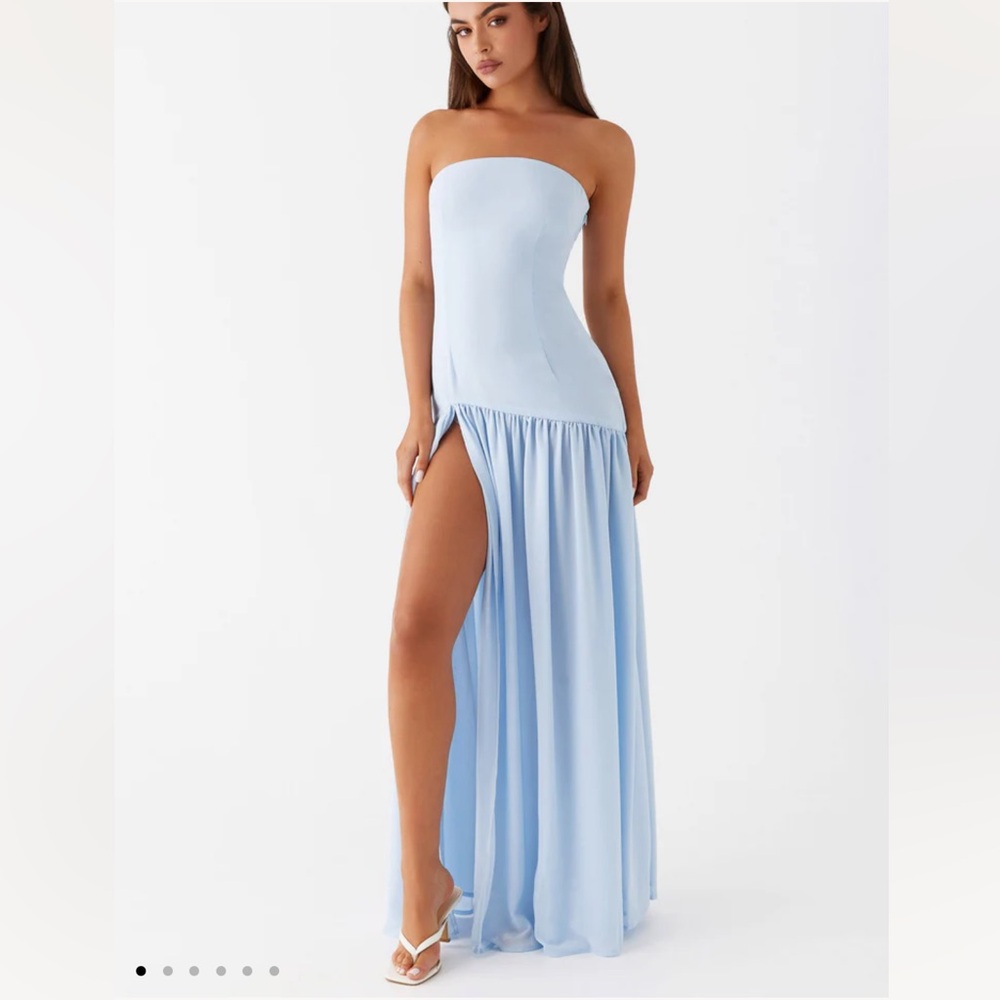 Peppermayo Eden Strapless Maxi Dress – Blue (AU 8 / US 4)
